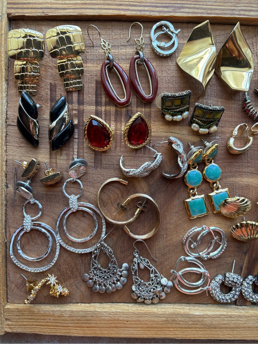 Large Lot Vintage Designer Earrings Pierced - Picture 2 of 15